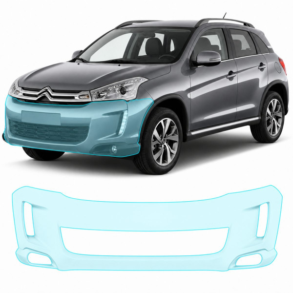 Антигравийная защитная бронепленка по лекалам для Citroen C4 Aircross I 2012-2017 - передний бампер