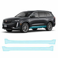 Антигравийная защитная бронепленка по лекалам для Cadillac XT6 I 2019- нижняя зона кузова пороги
