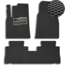 Коврики в салон EVA для Chevrolet Captiva 2006-2010 с подпятником Черные-Серый кант 5 шт