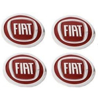 Наклейка на колпак Fiat 60мм красный 4 шт