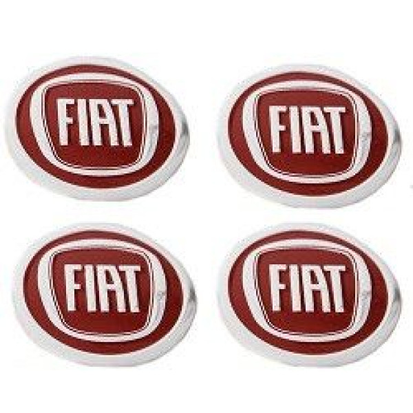 Наклейка на колпак Fiat 60мм красный 4 шт