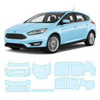 Антигравийная защитная бронепленка по лекалам для Ford Focus III facelift 2015-2018 - полный кузов