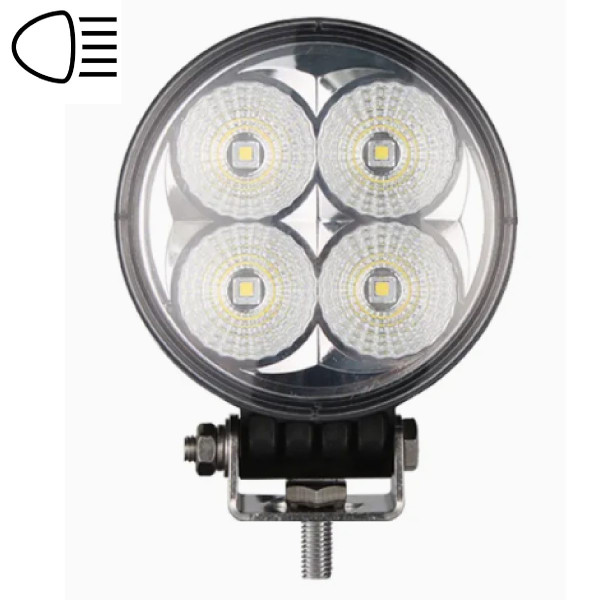 LED фара Brevia EPISTAR Sport Далеке світло 10-30V 12W (4x3W) 880Lm Алюмінієвий корпус IP68 (10601RSX1)