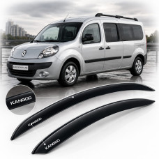Дефлекторы окон ветровики Renault Kangoo II 2008-2020 Скотч 3M Voron Glass 2 шт