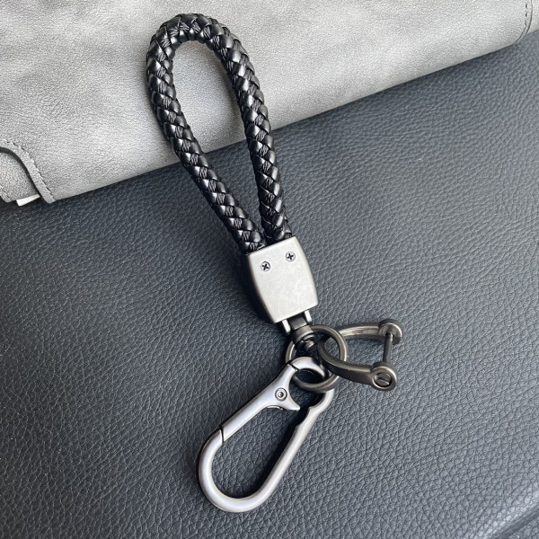 Кожаный плетеный брелок Honda для авто ключей с карабином