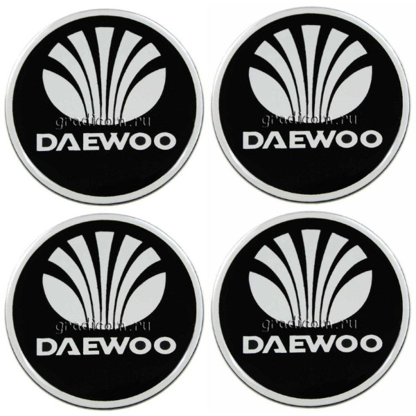Наклейка на ковпак Daewoo 60мм чорний 4 шт