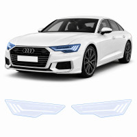 Антигравийная защитная бронепленка по лекалам для Audi A7 C8 facelift 2023-2025 - оптика (фары и ПТФ)