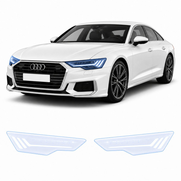 Антигравійна захисна бронеплівка за лекалами для Audi A7 C8 facelift 2023-2025 - оптика (фари та ПТФ)
