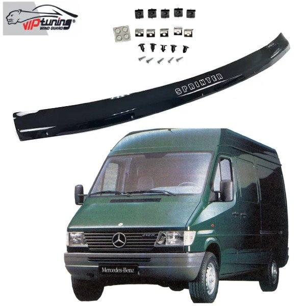 Дефлектор капота мухобойка для Mercedes-Benz Sprinter TDI 1995-2002 Евро Крепление (Vip Tuning) MRD03