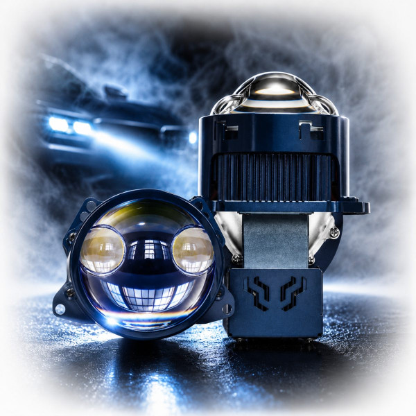 Автомобильные BI-LED линзы D3" дюйма D76 мм A7 65 / 75Вт 5500К 2 шт