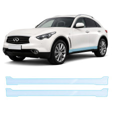 Антигравійна захисна бронеплівка за лекалами для Infiniti FX35/FX37/QX70 S51 facelift 2012-2017 - нижня зона кузова пороги