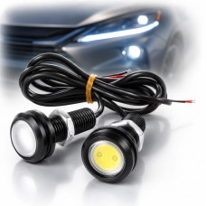LED Денні ходові вогні ДХО очі на скотчі D20 мм 1.5W 12V Білі 2 шт