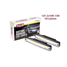 Денні ходові вогні (ДХО) 181*22*30мм/20W*COB 6000K 9-16V корпус пла. рівному. освітлення Pulso