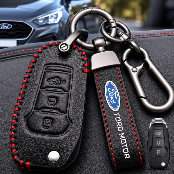 Чохол для автоключів Ford із Брелоком Карабін Оригінал (3 кнопки Викидний ключ №4)
