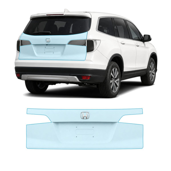 Антигравийная защитная бронепленка по лекалам для Honda Pilot III facelift 2019-2022 - зона крышки багажника