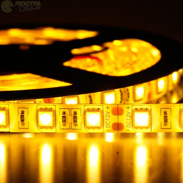 Стрічка Діодна 12v 15см жовта SMD (5050) гнучка / поліуретан покриття Econom