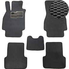 Килимки в салон EVA для Renault Megane II 2002-2008 (Металевий підп'ятник) Чорний 5 шт