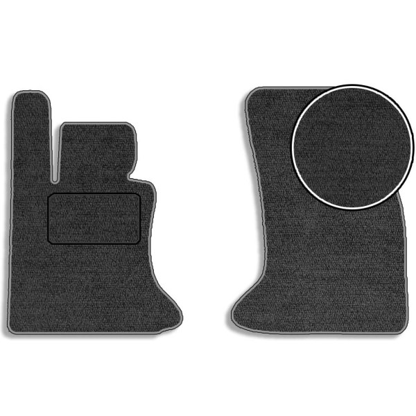 Передние ворсовые коврики для BMW 5 (E60/E61) 2003-2010 с подпятником 2 шт (Carrera)