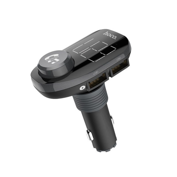 Автомобильный FM модулятор (трансмиттер) Модулятор Bluetooth HOCO E45 2 USB Черный (Оригинал)