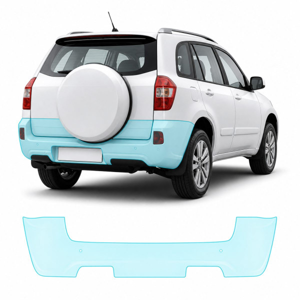Антигравийная защитная бронепленка по лекалам для Chery Tiggo 3 II 2014-2019 - задний бампер