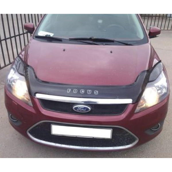 Дефлектор капота мухобойка Ford Focus II 2008-2010 довга (Vip-Tuning) FR06