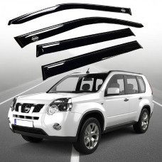 Дефлекторы окон ветровики Nissan X-Trail (T31) 2007-2014 Скотч 3M Voron Glass (VN11007)