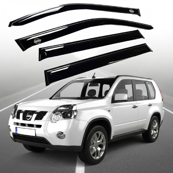 Дефлекторы окон ветровики Nissan X-Trail (T31) 2007-2014 Скотч 3M Voron Glass (VN11007)