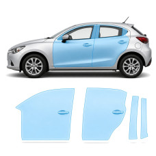 Антигравийная защитная бронепленка по лекалам для Mazda Mazda2 DJ 2014-2019 - зоны дверей и стойки окон