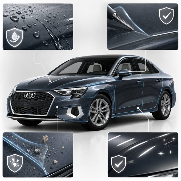 Антигравійна захисна бронеплівка за лекалами для Audi A3 8Y 2020-2024 - дзеркала