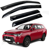 Дефлектори вікон вітровики Acrylic для Mitsubishi Outlander 2012-2020 Гнучкі