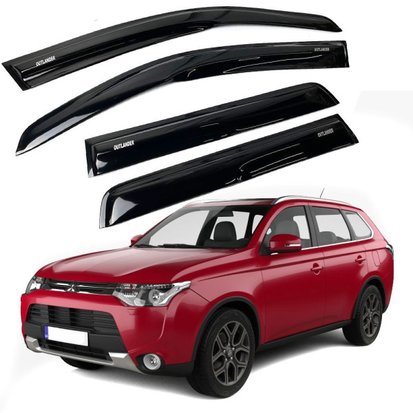 Дефлектори вікон вітровики Acrylic для Mitsubishi Outlander 2012-2020 Гнучкі