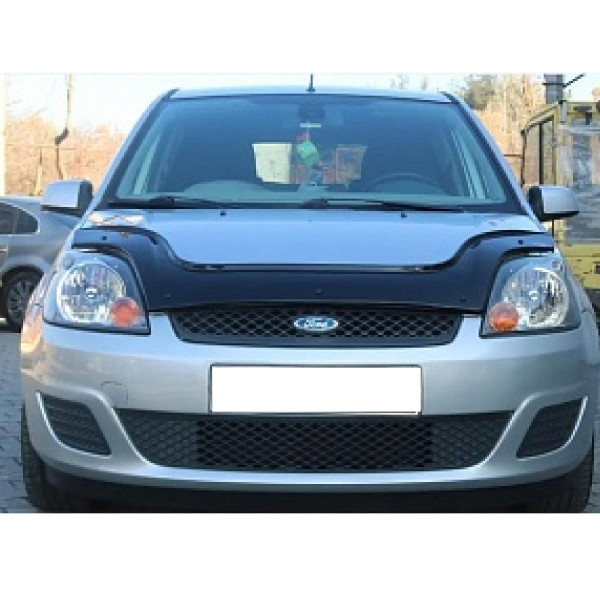 Дефлектор капоту мухобійка для Ford Fiesta 2002-2008 Євро Кріплення (Vip Tuning) FR12