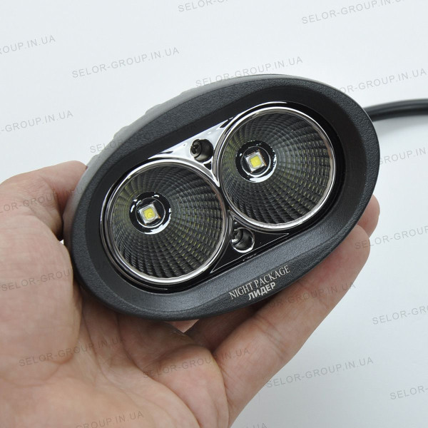 Додаткова LED фара 20W (10W*2) 10-30V 98x74x66 mm Ближній (54 20W) Чорний 1 шт