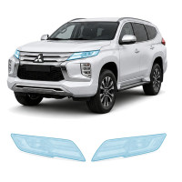 Антигравійна захисна бронеплівка за лекалами для Mitsubishi Pajero Sport III facelift 2019- оптика (фари та ПТФ)