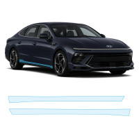 Антигравийная защитная бронепленка по лекалам для Hyundai Sonata DN8 facelift 2023- нижняя зона кузова пороги