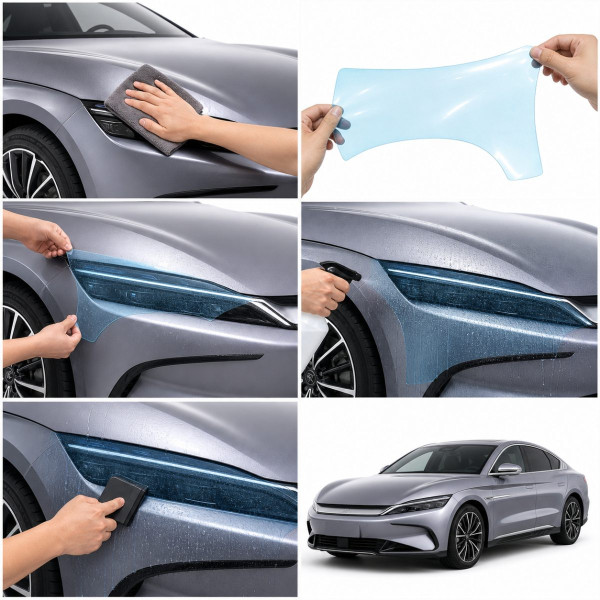 Антигравийная защитная бронепленка по лекалам для BYD Han II 2020-2022 - зеркала