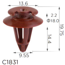 Кліпса кріплення обшивки дверей VW SEAT AUDI (893867290 15422 15423) (C1831)