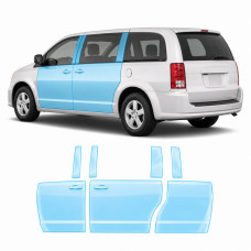 Антигравийная защитная бронепленка по лекалам для Dodge Grand Caravan V 2008-2020 - зоны дверей и стойки окон