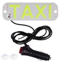 LED Табличка TAXI 12V Белый 19 x 6 см (С Прикуркой)