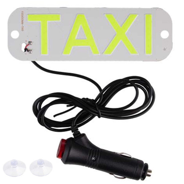 LED Табличка TAXI 12V Белый 19 x 6 см (С Прикуркой)