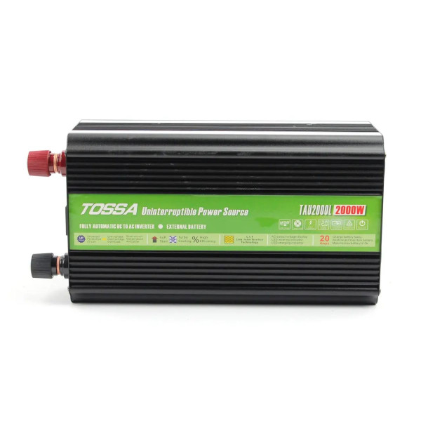 Перетворювач напруги (інвертор) Tossa 12V-220V/2000W Модифікований Синус З Функцією Заряджання UPS (TAU2000L-2000W)