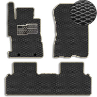 Килимки в салон EVA для Honda Civic 8 Седан 4D 2006-2011 з підп'ятником Чорні-Бежовий кант 5 шт