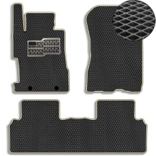 Килимки в салон EVA для Honda Civic 8 Седан 4D 2006-2011 з підп'ятником Чорні-Бежовий кант 5 шт