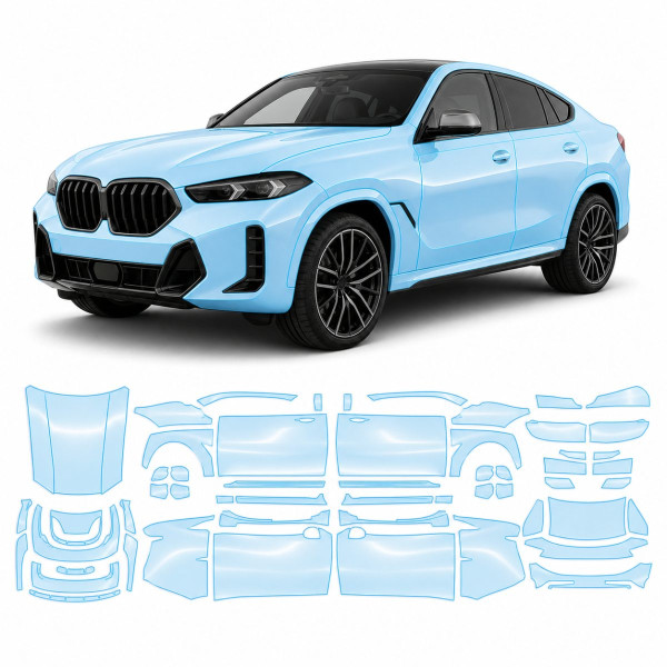 Антигравийная защитная бронепленка по лекалам для BMW X6 G06 facelift 2023- полный кузов