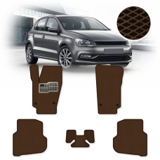 Коврики в салон EVA для Volkswagen Polo V 2009-2017 с подпятником Коричневые 5 шт