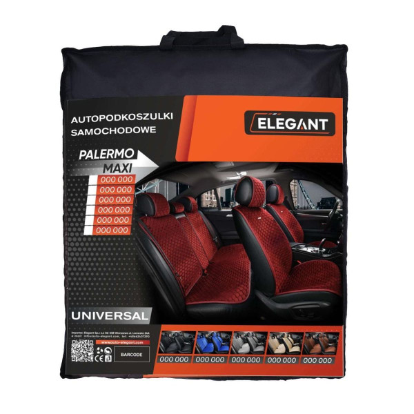 Накидки для передних сидений Алькантара Elegant Palermo Красные 2 шт (700 201)