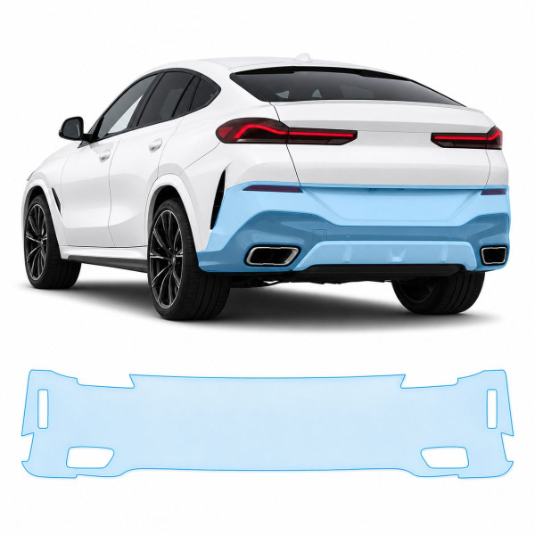 Антигравийная защитная бронепленка по лекалам для BMW X6 G06 facelift 2023- задний бампер