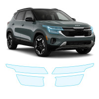Антигравийная защитная бронепленка по лекалам для Kia Seltos SP2 facelift 2023- оптика (фары и ПТФ)