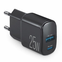 Мережевий зарядний пристрій Brevia ePower PD25W USB-C+USB-A чорний 45025CAB