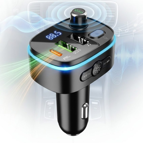 Автомобильный FM модулятор (трансмиттер) Hoco E62 2хUSB + Type-C FM 2/24V